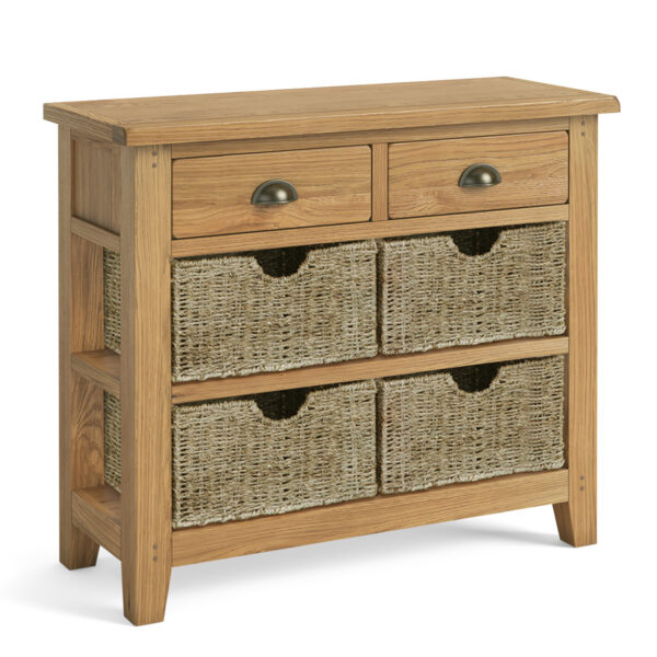 Penrith Oak Console Table with Basket