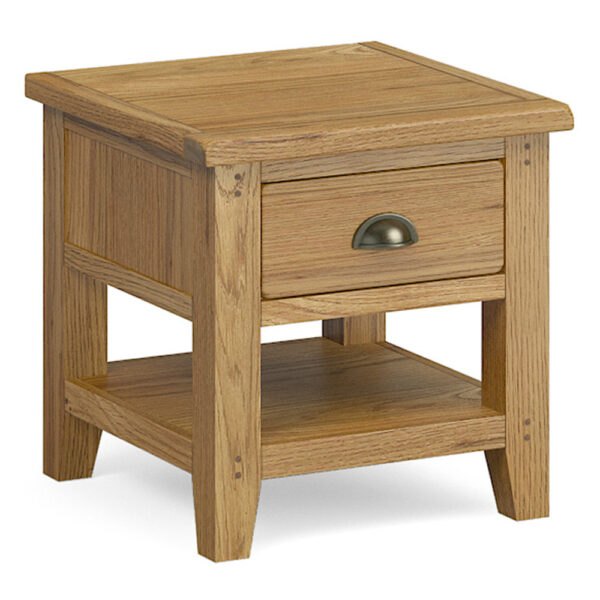 Penrith Oak Lamp Table with Drawer | Bedside Table