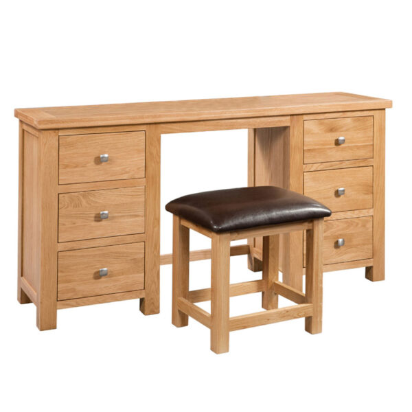 Wynyard Double Pedestal Dressing Table + Stool