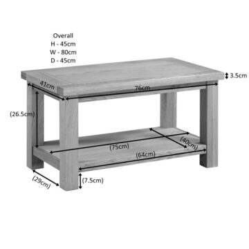 Wynyard Oak Small Coffee Table with Shelf