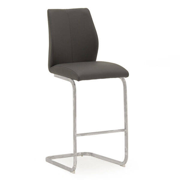 Elis Bar Chair | Chrome Leg | Grey