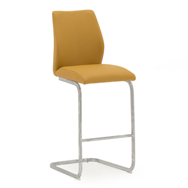 Yellow Elis Bar Chair | Chrome Leg | Pumpkin