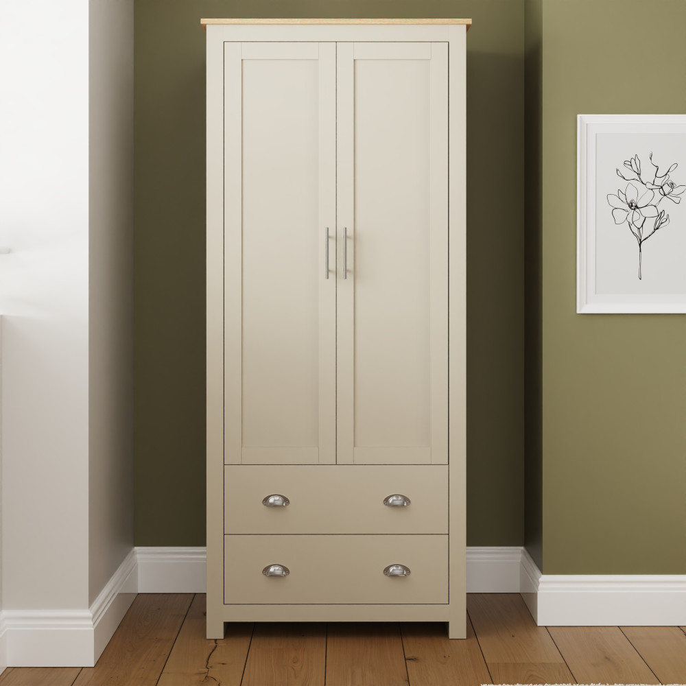Fife Cream 2 Door Wardrobe with Drawers