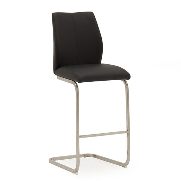 Irma Bar Chair - Brushed Steel Black