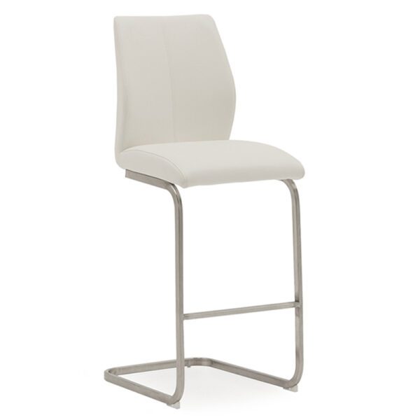 Irma Bar Chair - Brushed Steel White