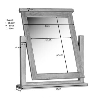 Summer Oak Single Dressing Table Mirror | Assembled