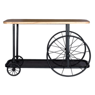 Houghton Industrial Dark Grey Console Table | Wheeled | Assembled