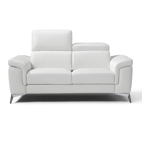 Valentina Italian Leather 2 Seat Sofa With Electric Recliner | White