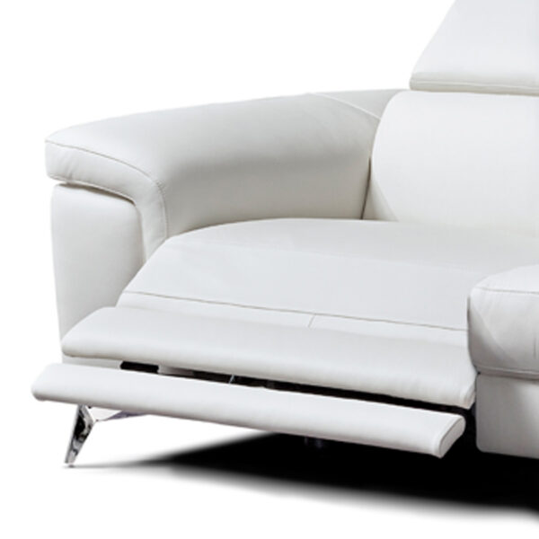 Valentina Italian Leather 2 Seat Sofa With Electric Recliner | White