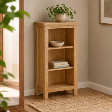 Belmont Low Narrow Bookcase | Oak