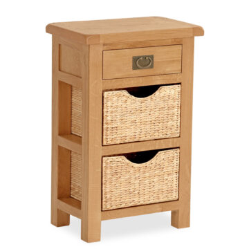 Belmont Oak 1 Drawer 2 Basket Unit