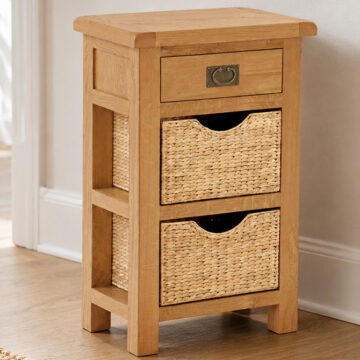 Belmont 1 Drawer 2 Basket Unit | Oak