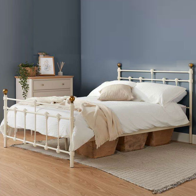 Altai Double Bed Cream Oak World