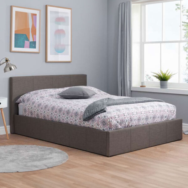 Lucan Small Double Ottoman Bed | Grey