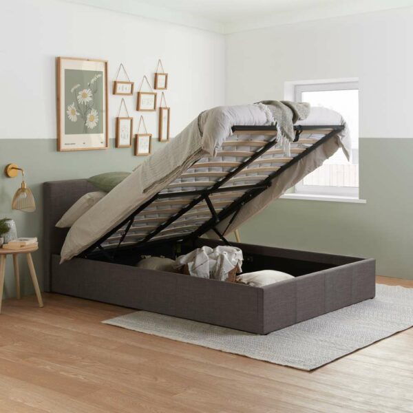 Lucan Double Ottoman Bed | Grey