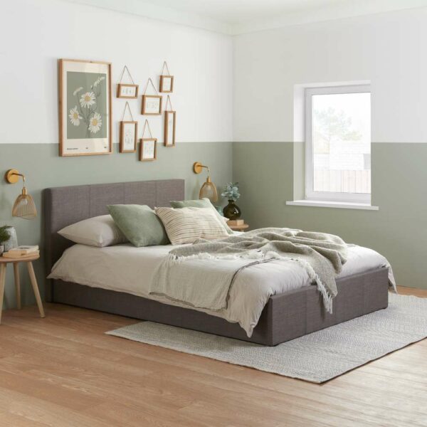 Lucan Double Ottoman Bed | Grey