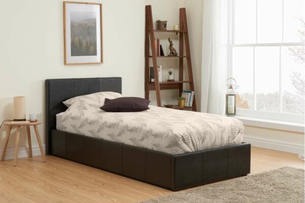 Lucan Single Ottoman Bed | Black