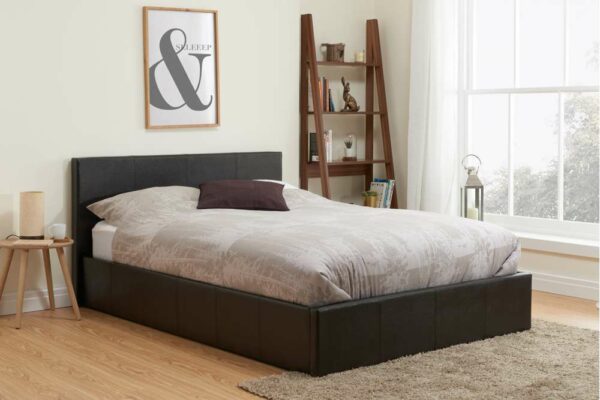 Lucan Small Double Ottoman Bed | Brown