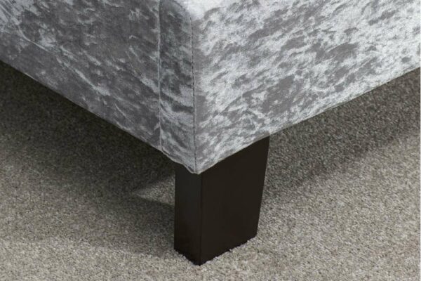 Lucan King Bed | Steel Crushed Velvet Grey