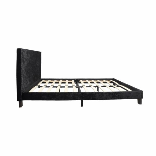 Lucan Double Bed | Black Crushed Velvet