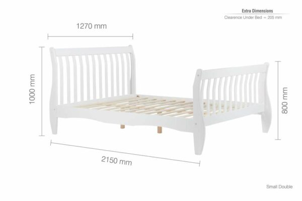 Rylane Small Double Bed | White