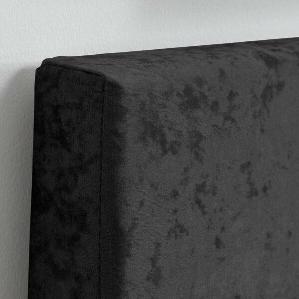 Lucan Double Bed | Black Crushed Velvet