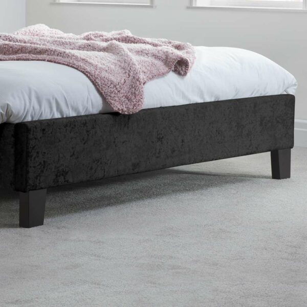 Lucan Double Bed | Black Crushed Velvet