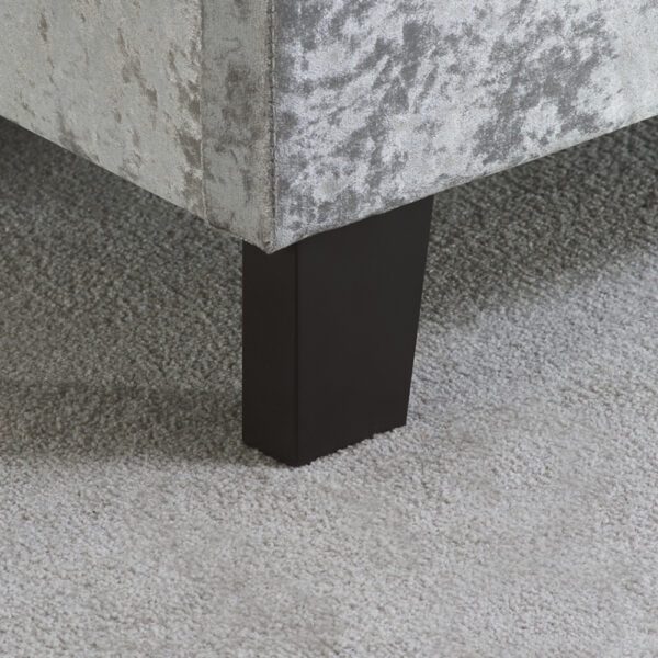 Lucan Double Bed | Steel Crushed Velvet Grey