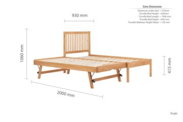 Eskra Trundle Bed | Honey Pine