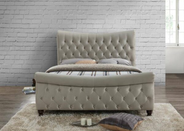 Doune Super King Bed | Warm Stone Grey