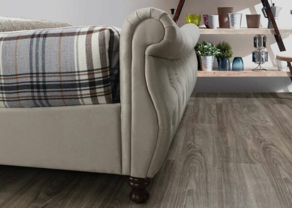 Doune Super King Bed | Warm Stone Grey