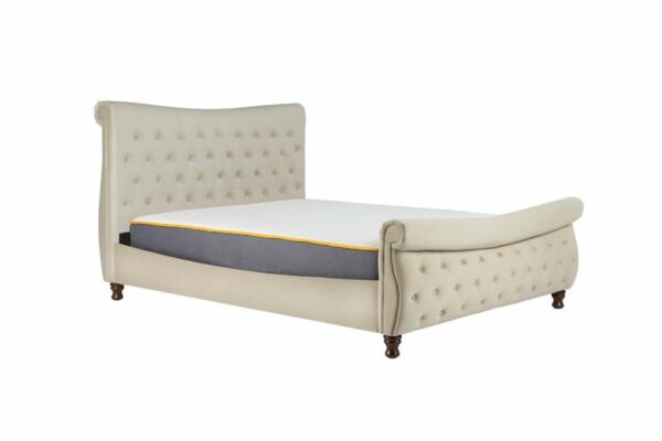 Doune Super King Bed | Warm Stone Grey
