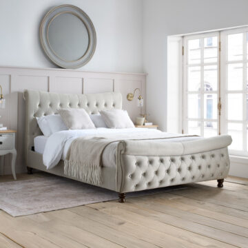 Doune Super King Bed | Warm Stone Grey