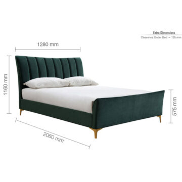 Nixon Small Double Bed | Green