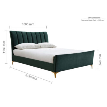 Nixon Green 5′ King Size Bed