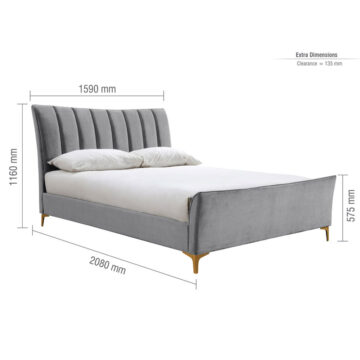 Nixon Grey 5′ King Size Bed