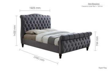 Millbank Grey 6′ Super King Size Bed