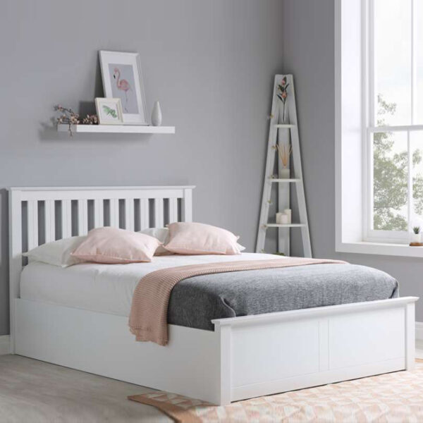 Denbeigh King Ottoman Bed | White
