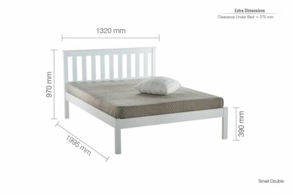 Hurlford Small Double Bed | White