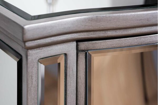 Silver Ayios 5 Drawer Dressing Table | Mirrored