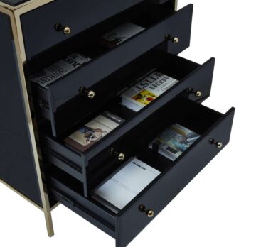 Khobi Black & Gold 4 Drawer Chest