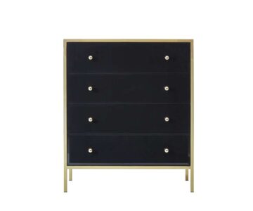 Khobi Black & Gold 4 Drawer Chest