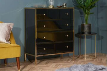 Khobi Black & Gold 4 Drawer Chest