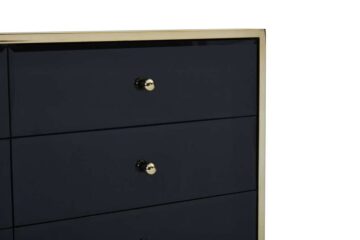 Khobi Black & Gold 6 Drawer Chest