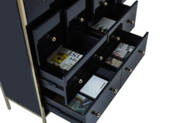 Khobi Black & Gold 6 Drawer Chest