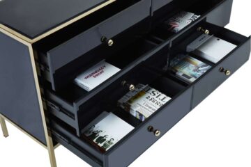 Khobi Black & Gold 6 Drawer Chest