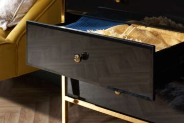 Khobi Black & Gold 6 Drawer Chest
