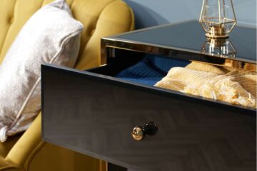 Khobi Black & Gold 6 Drawer Chest
