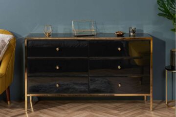 Khobi Black & Gold 6 Drawer Chest