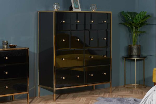 Khobi Merchant Chest | Black & Gold